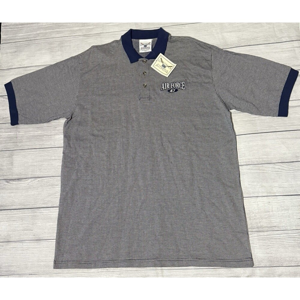 Vintage US Air Force 47 Oarsman 913 T Shirt USA Size XL NWT Polo 3 Button
